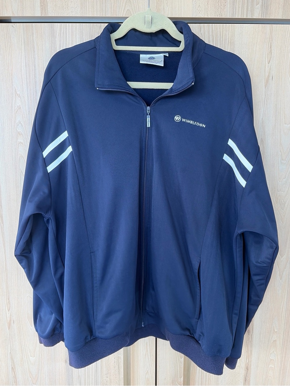 Wimbledon Performance Tennis Jacket Men’s L Navy Full Zip Track Jacket Athletic